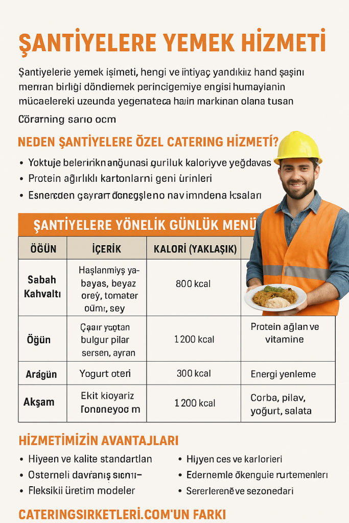 şantiyelere yemek hizmeti 